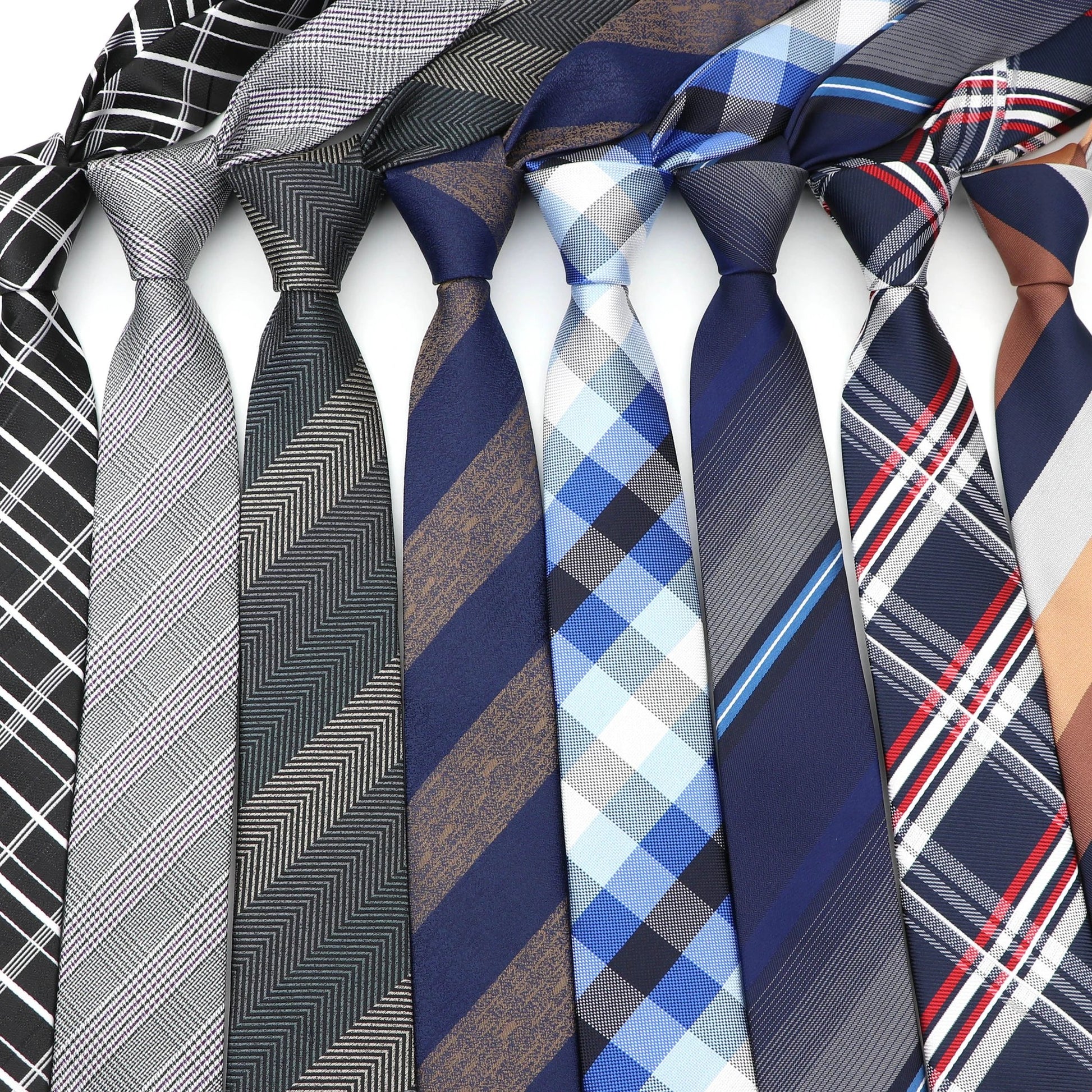 Men's 6cm Casual Ties Skinny Tie Fashion Polyester Plaid by GJG Denim