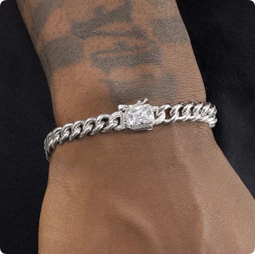 Men's S925 Sterling Silver Cuban Bracelet by GJG Denim