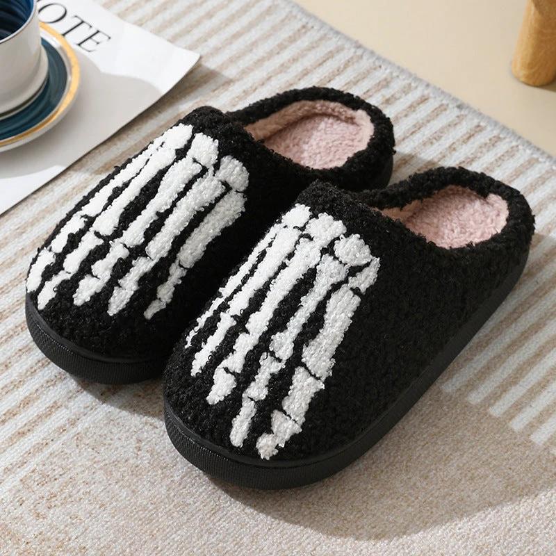 Men's Halloween Skull Cartoon Print Slippers by GJG Denim