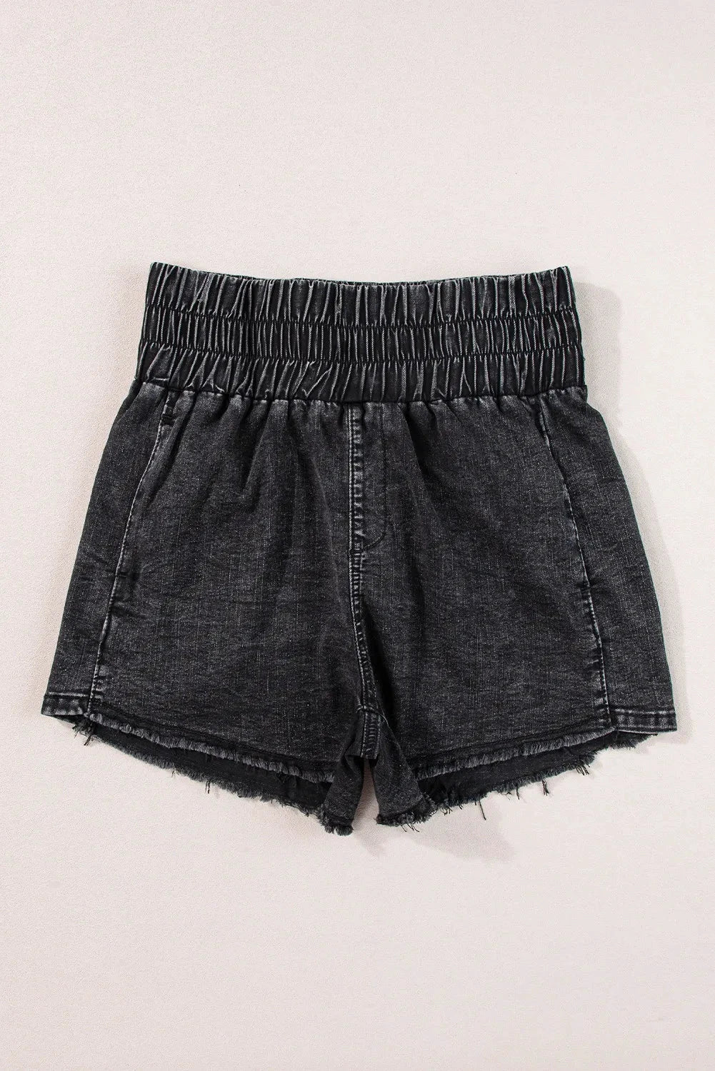 High Waist Raw Hem Denim Shorts by Lady Ros