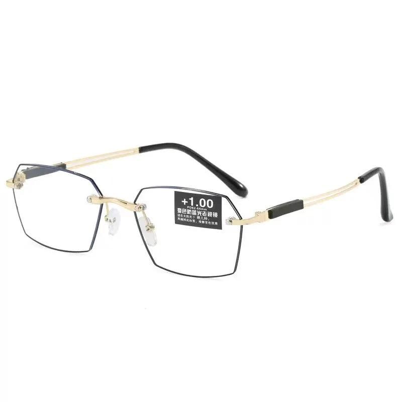 Men's Glasses With Frameless Color-Changing Lenses by GJG Denim