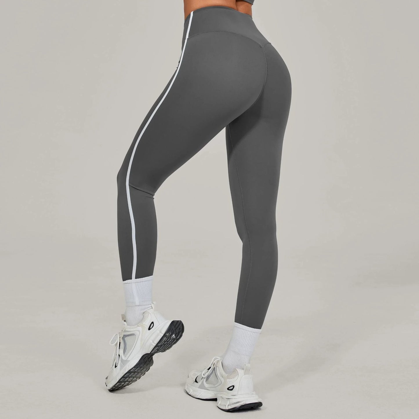 European And American-style High-waisted Yoga Pants With Invisible Pleats by GJG Denim