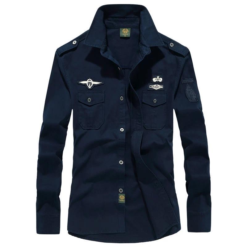 Men's Solid Color Long Sleeve Shirts by GJG Denim
