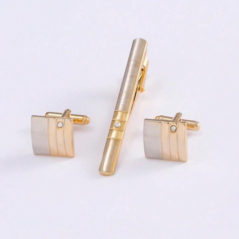 Men's Formal Business Cufflinks And Tie Clip Set by GJG Denim
