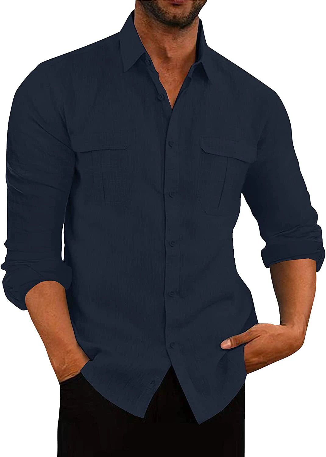 Men's Double Pocket Cotton Shirt by GJG Denim