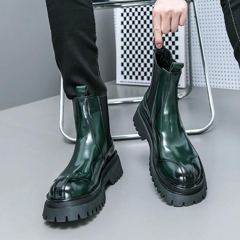 Men's Glossy Ankle Boots by GJG Denim