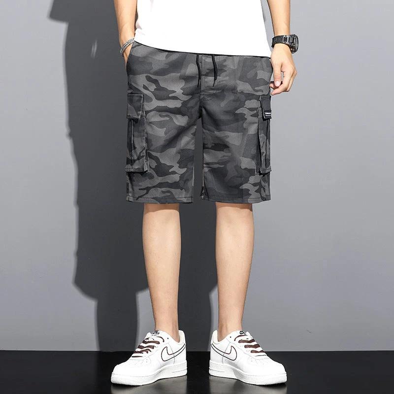 Summer Camouflage 5-point Workwear Shorts Men by GJG Denim