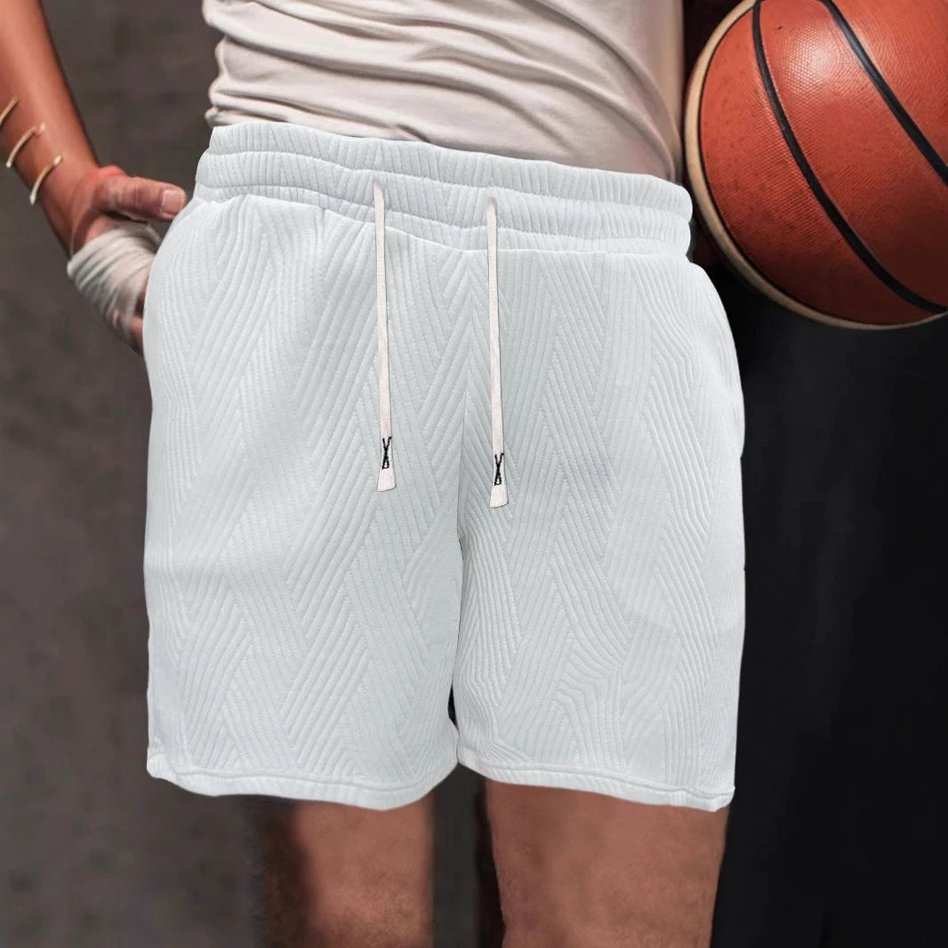 Men's Drawstring Loose Brushed Skin-friendly Casual Sports Shorts by GJG Denim