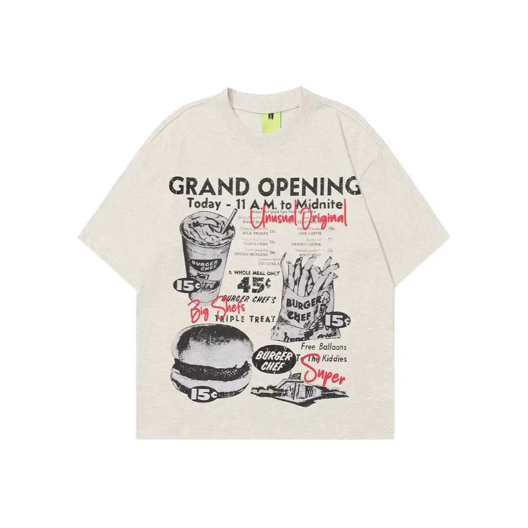 Pure Cotton Short-sleeve Trendy Brand Laid-back Style Loose T-shirt by GJG Denim
