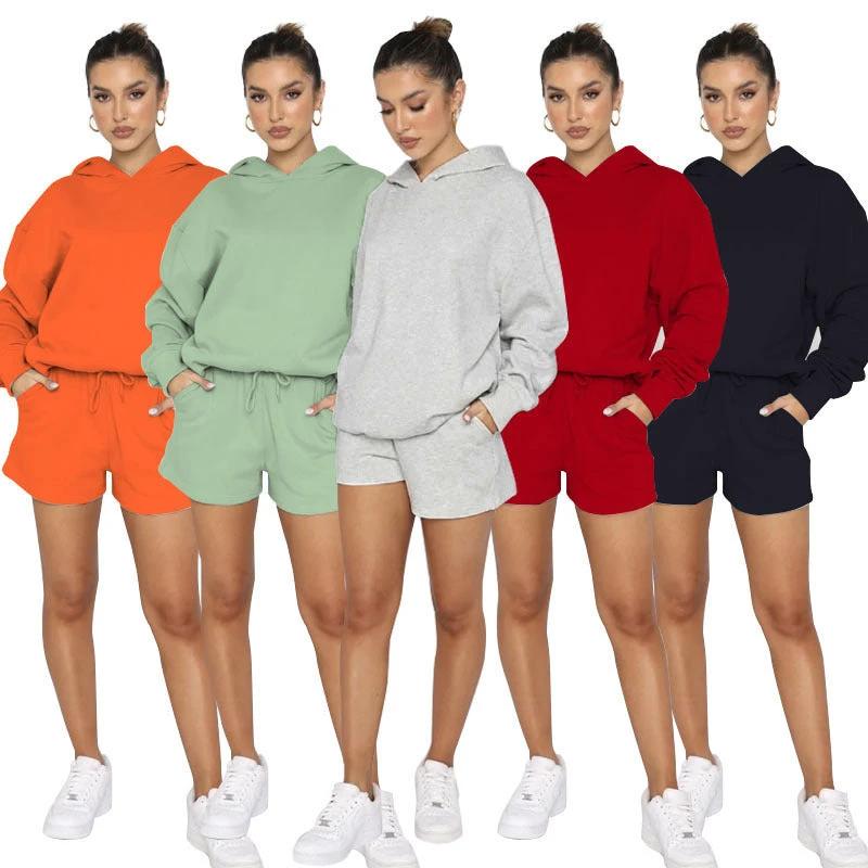 Solid Color Pullover Hooded Long Sleeves Sweater For Women by GJG Denim