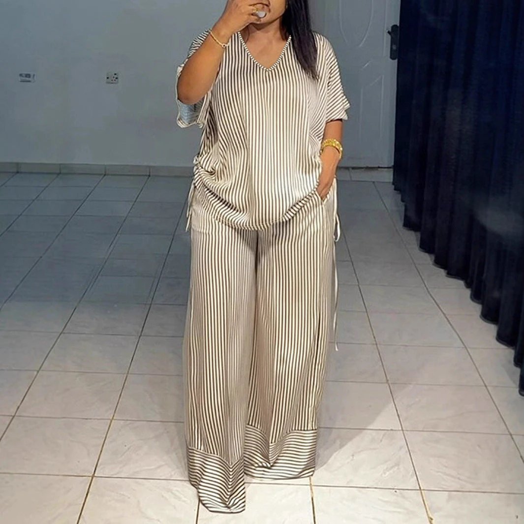 Straight Plus Size Set With Drawstring On Both Sides by GJG Denim