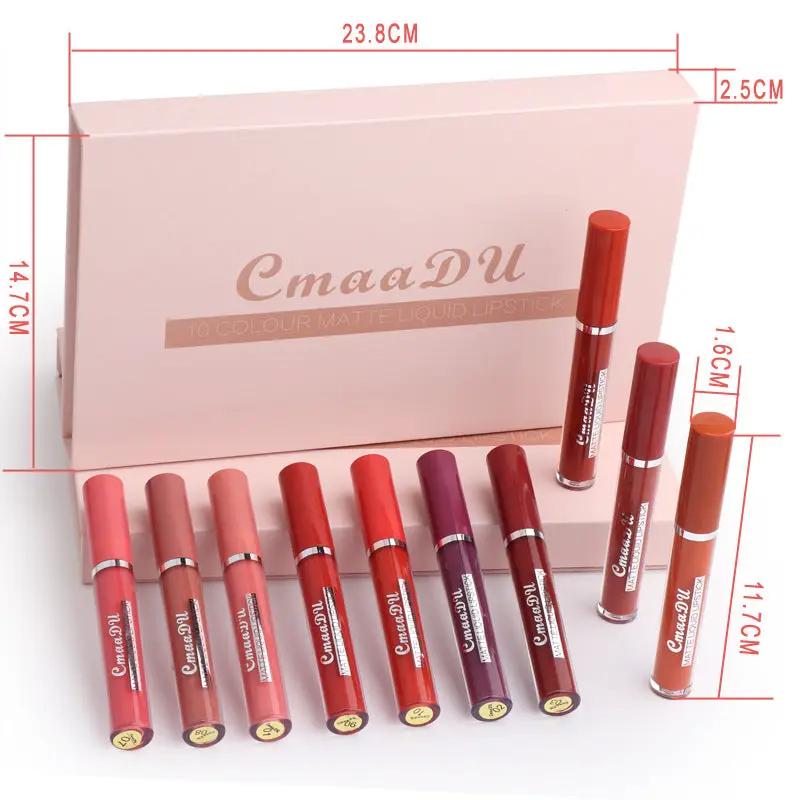 Women's Non-stick Cup Waterproof Matte Lipstick by GJG Denim