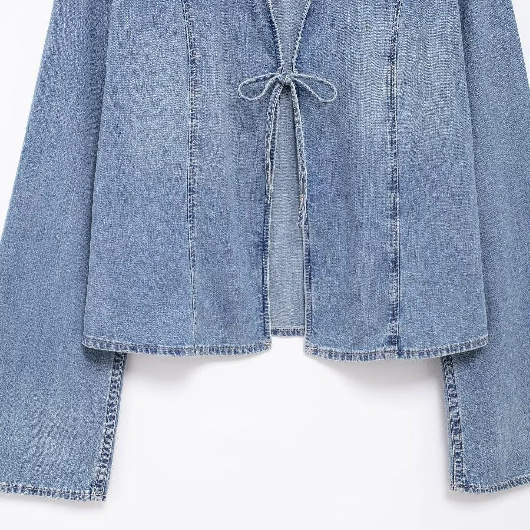 European And American Style Hot Girl Tied Denim Shirt by GJG Denim