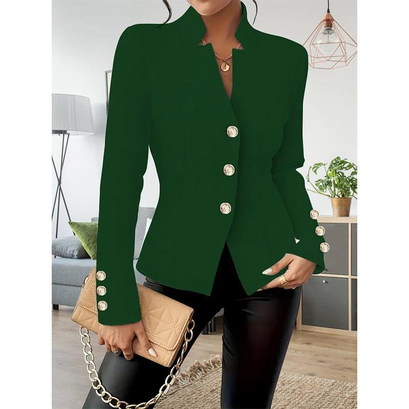 Women Casual Blazers Long Sleeve Business Outerwear Slim Fitting Single Breasted Jacket by GJG Denim