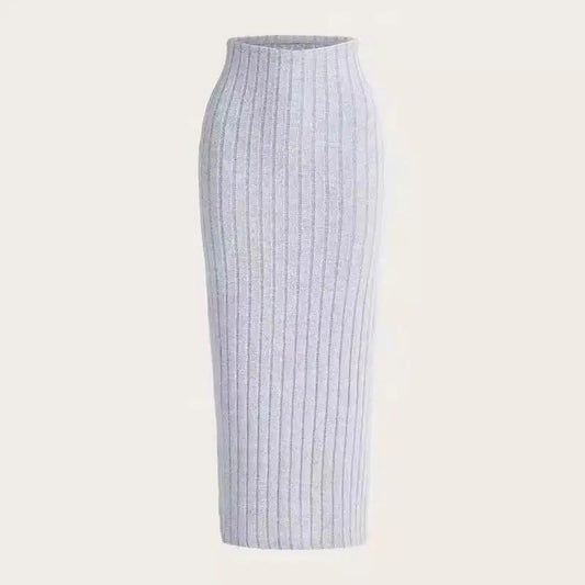 New Style Outerwear Casual Fashionable Versatile Midi Skirt In Light Gray by GJG Denim