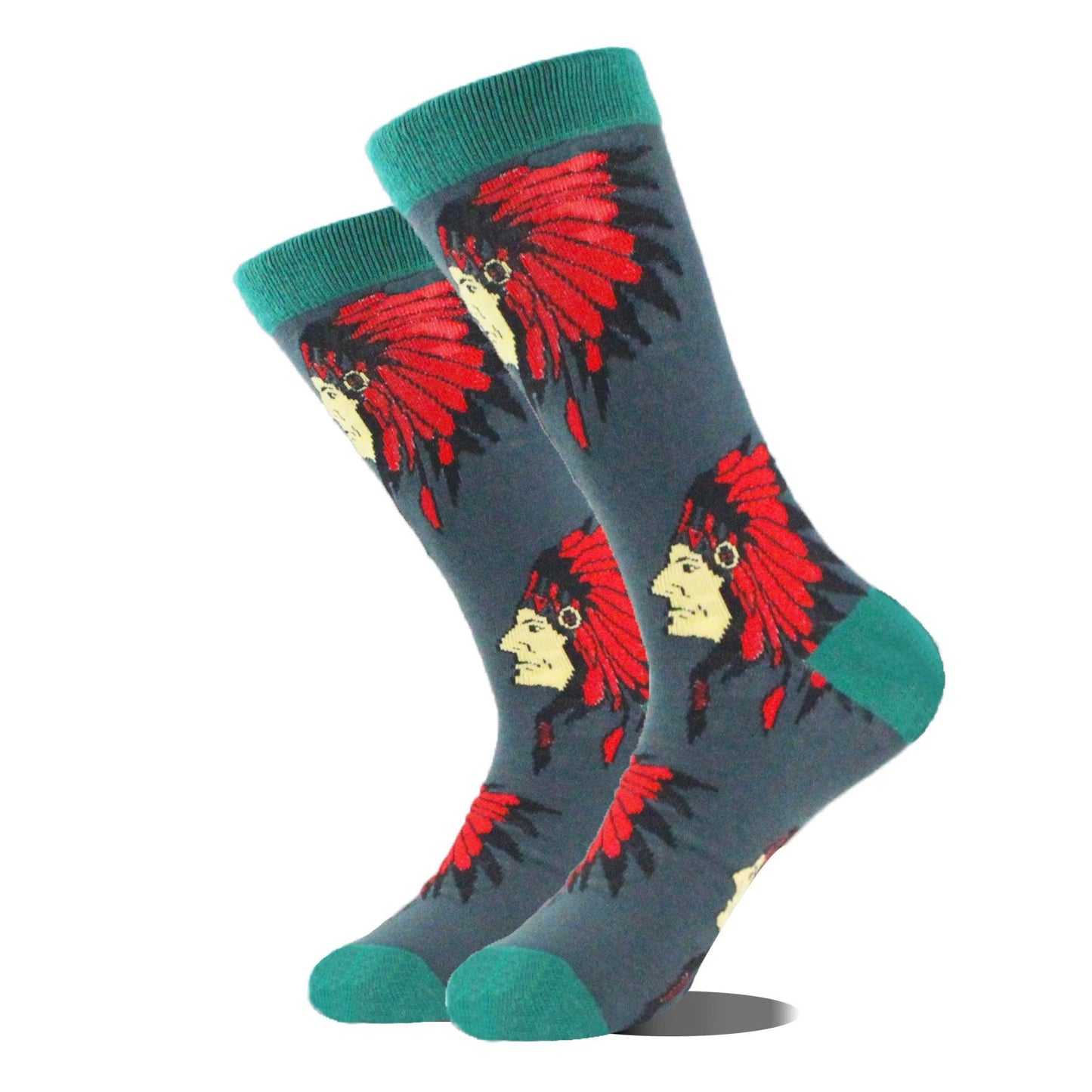 Men's Cartoon Animal Retro Oil Painting Mid-calf Socks by GJG Denim