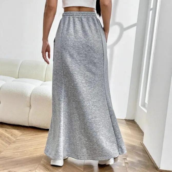 Pocket Drawstring Midi Skirt Women's Clothing by GJG Denim