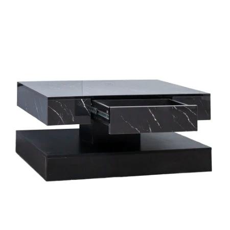 6.93IN High LED Coffee Table,Modern Coffee Table For Living Room,Living Room Tables,Large Living Room Furniture,LED Lights by GJG Denim
