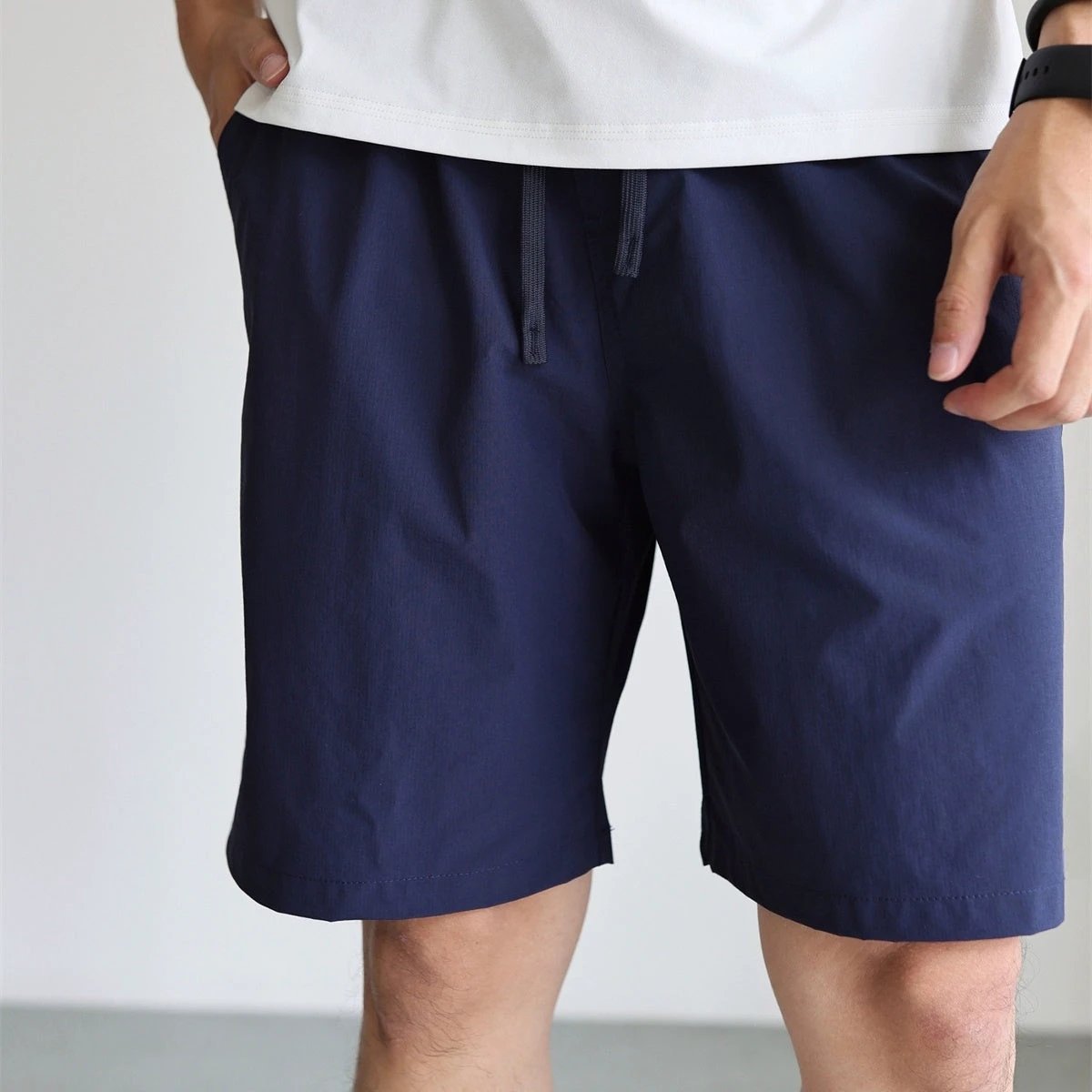 Summer Three-proof Leisure Nylon Full Elastic Force Fiber Lightweight Fashionable Fifth Pants by GJG Denim