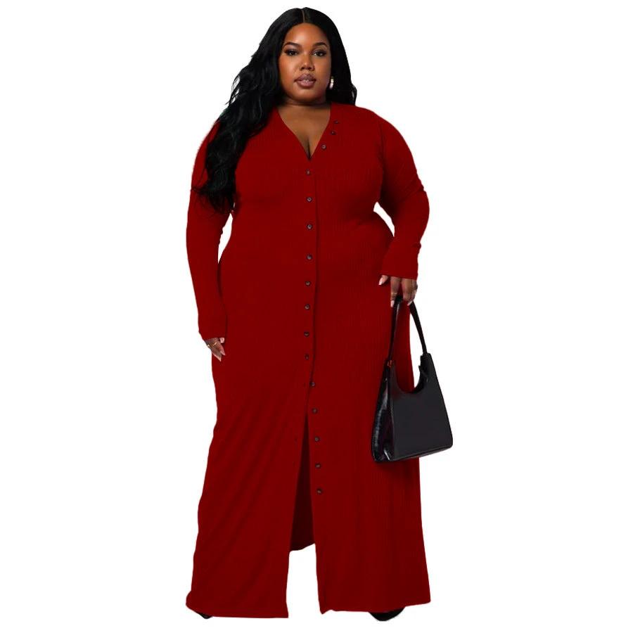 Plus Size Women's Sunken Stripe Split Dress by GJG Denim