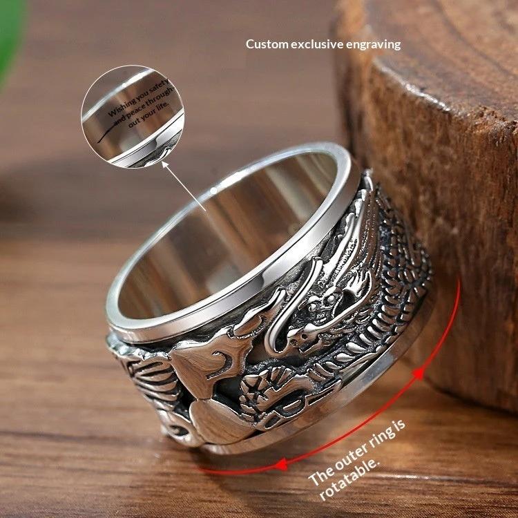 Men's Rotating Dragon Ring by GJG Denim