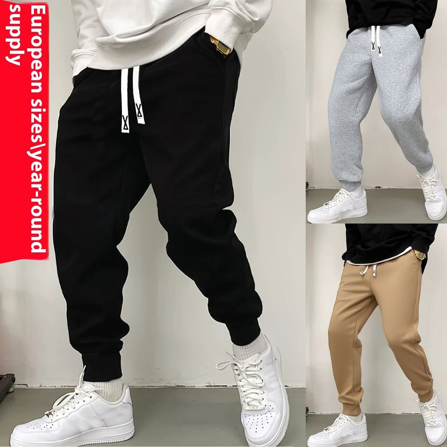 Men's Loose Ankle-tied Sweatpants by GJG Denim