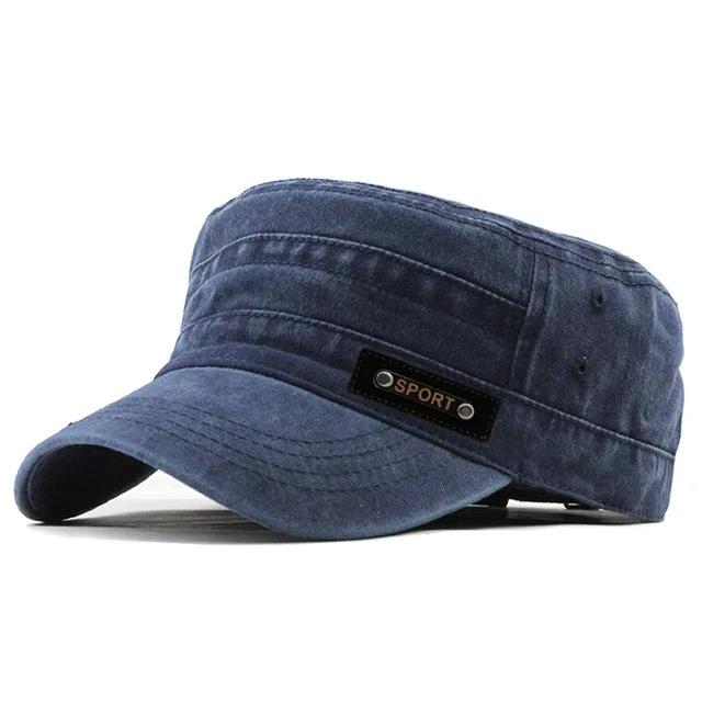 Flat-brim Sunshade Baseball Cap Outdoor Breathable Distressed Hat For Men by GJG Denim