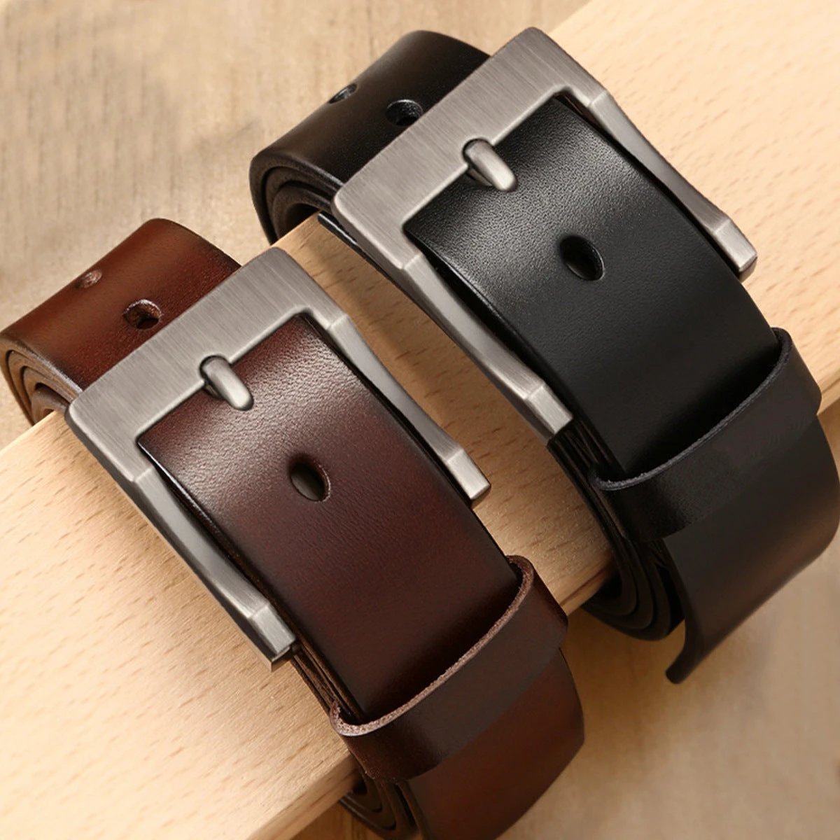 Men's Pin Buckle Business Casual Belt by GJG Denim