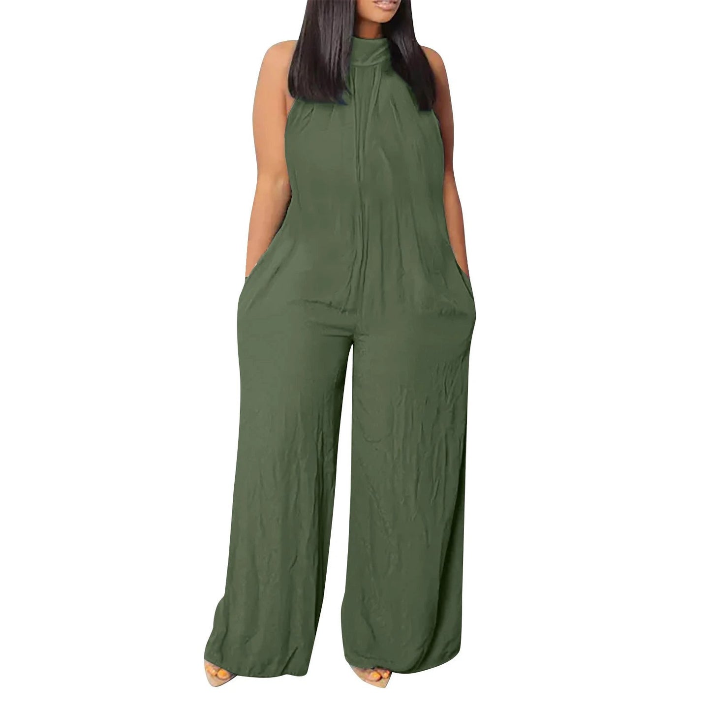 Wide-leg Sleeveless Jumpsuit by GJG Denim
