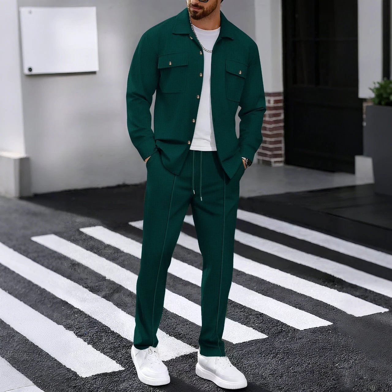 Long-sleeved Casual Men's Leisure Suit by GJG Denim
