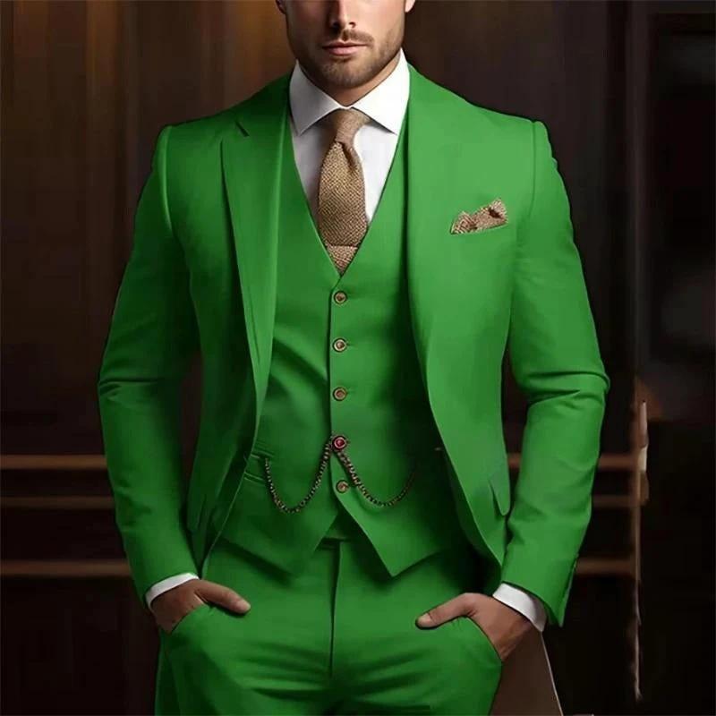 Men's High-grade Gentleman Temperament Slim Three-piece Suit by GJG Denim