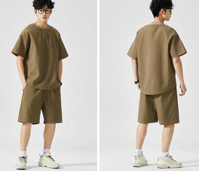 Pair With A Two Piece Set Of Loose Casual Sports Short Sleeved Shorts by GJG Denim