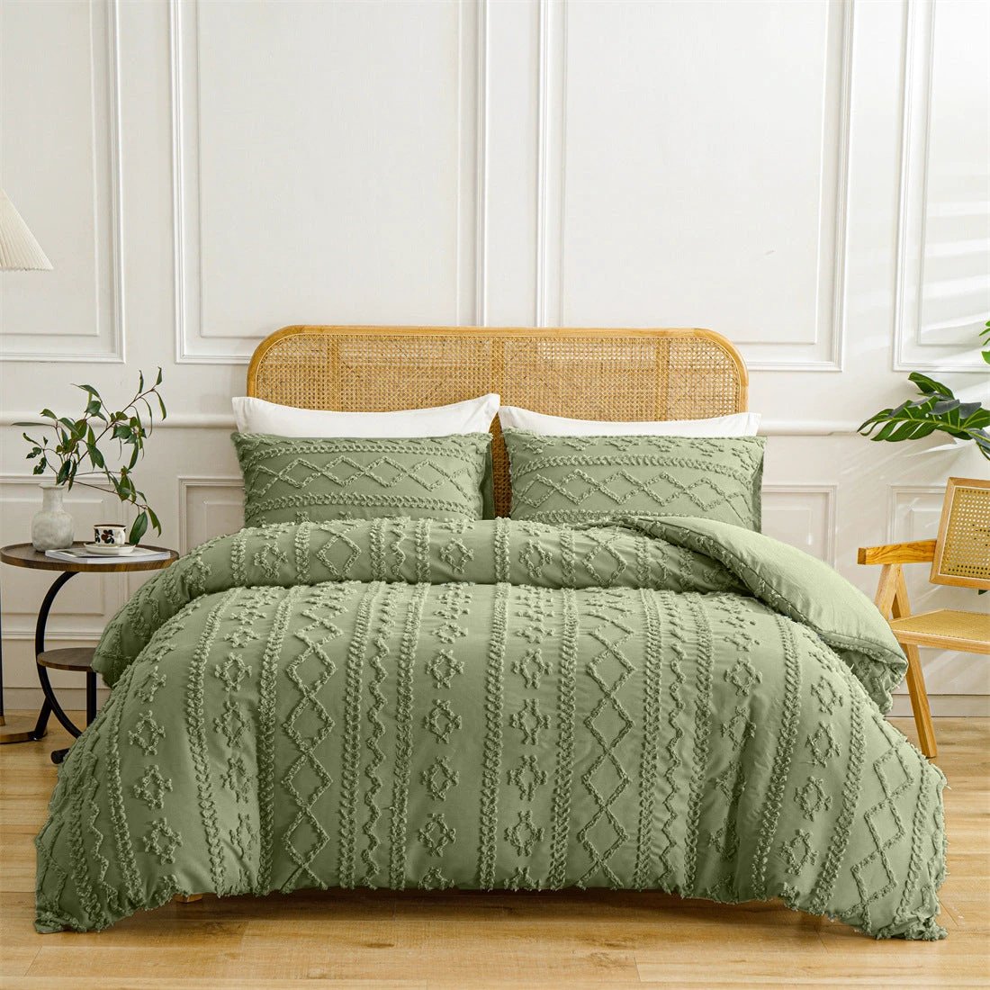 Bohemian Quilt Cover Soft Double Bed Three-piece Set by GJG Denim