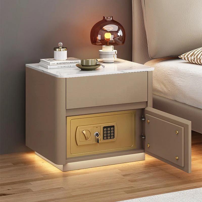 Bedroom Multi-functional Smart Safe Bedside Table Wireless Integrated Charging Safe by GJG Denim
