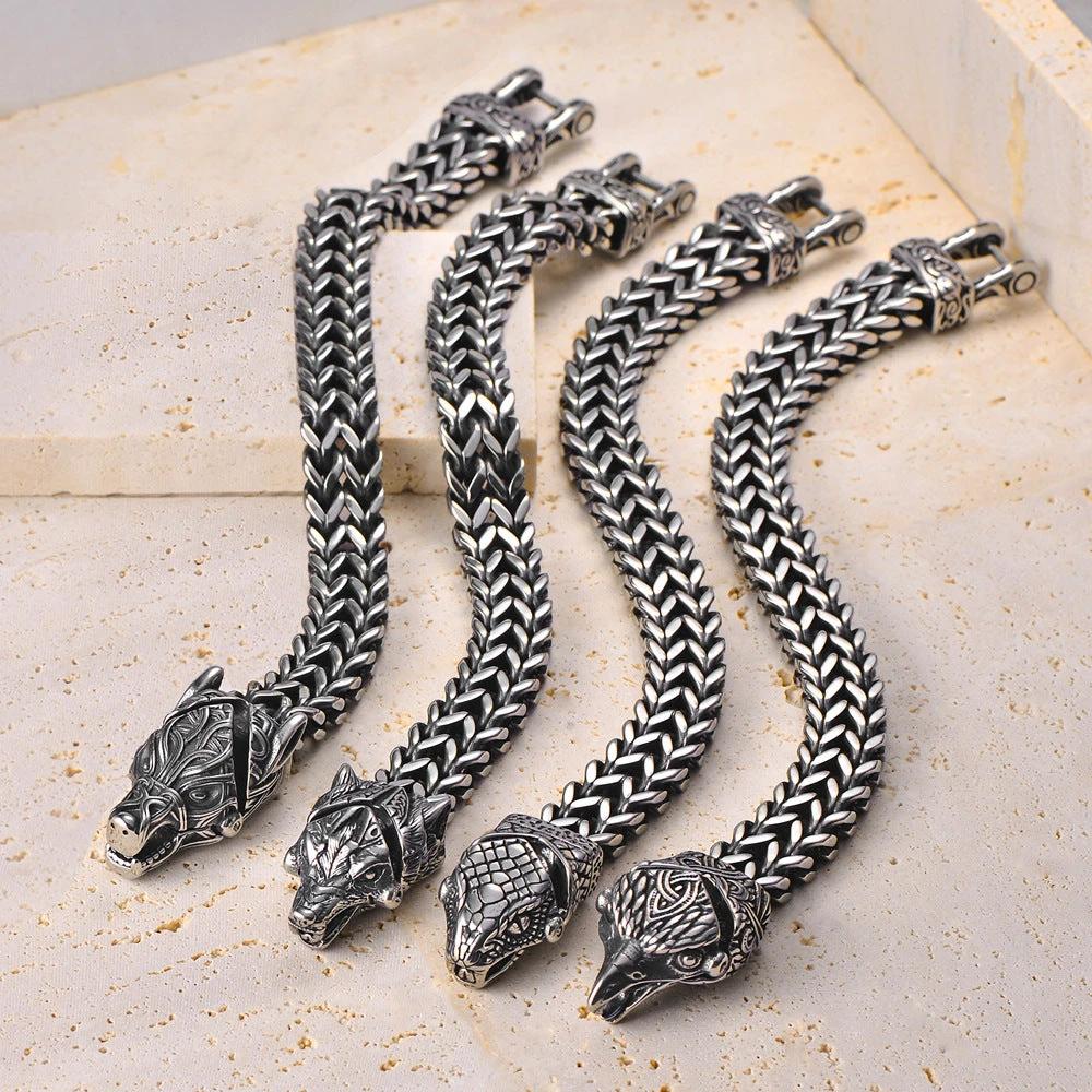 Men's Vintage Viking Titanium Bracelet by GJG Denim