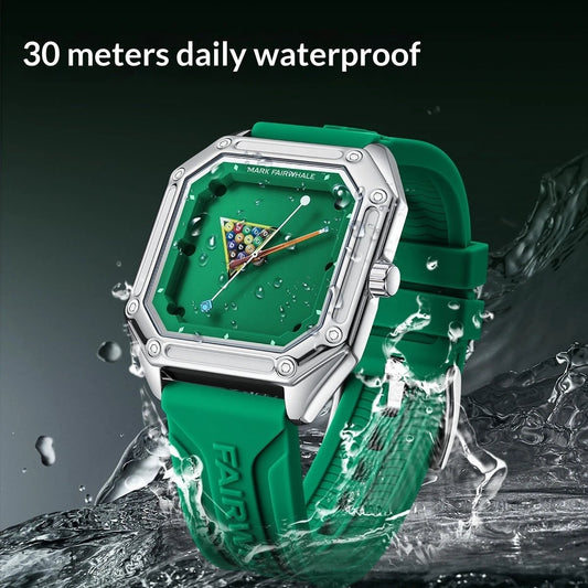Men's Creative Quartz Wristwatch Personalized With A Billiards-themed Dial by GJG Denim