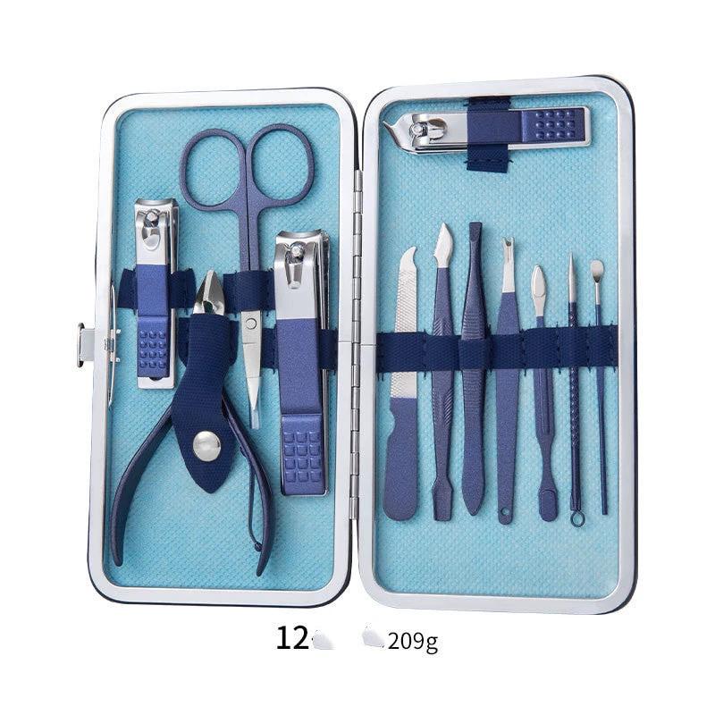 Professional Scissors Nail Clippers Set Ear Spoon Dead Skin Pliers Nail Cutting Pliers Pedicure Knife Nail Groove Trimmers by GJG Denim