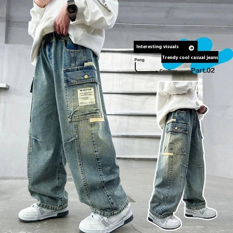 Children's Wear Boys Spring Clothing Pants Straight by GJG Denim