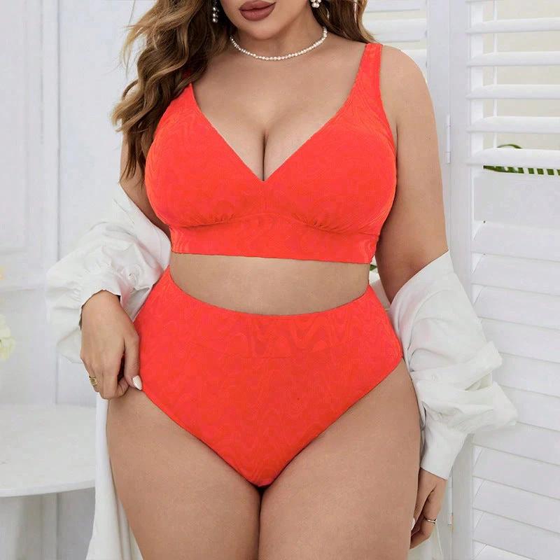 Women's Halter Strap Plus Size Split Bikini by GJG Denim