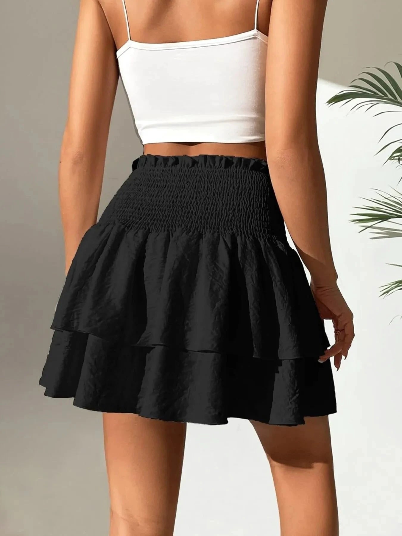 Smocked Layered Mini Skirt by Lady Ros