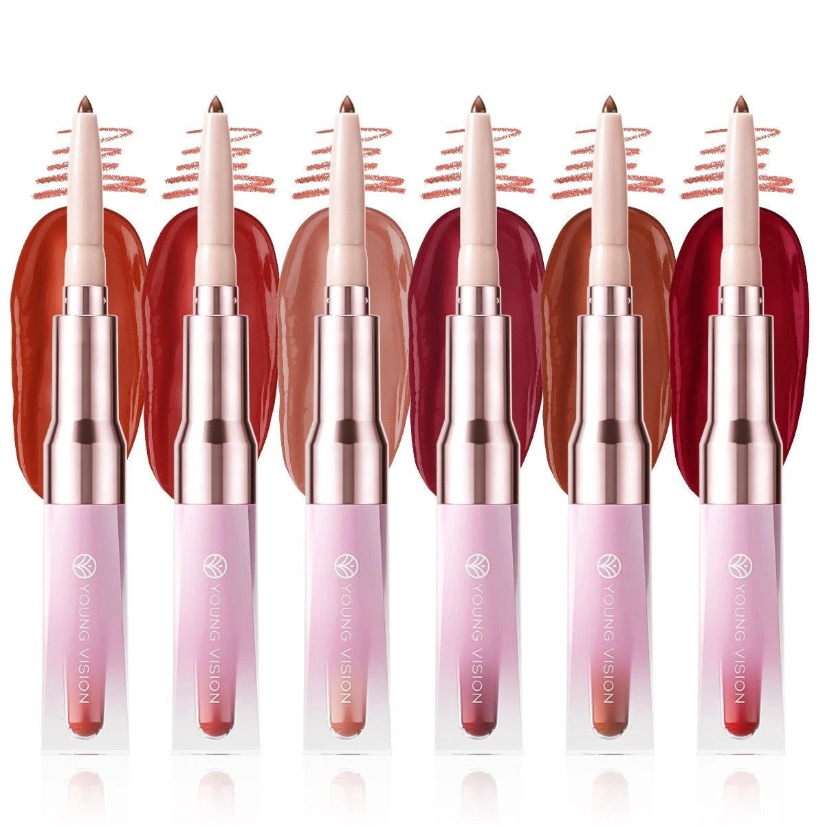 Double-headed Lip Liner Mirror Lip Gloss Two-in-one Multi-purpose Outline Lip Shape by GJG Denim