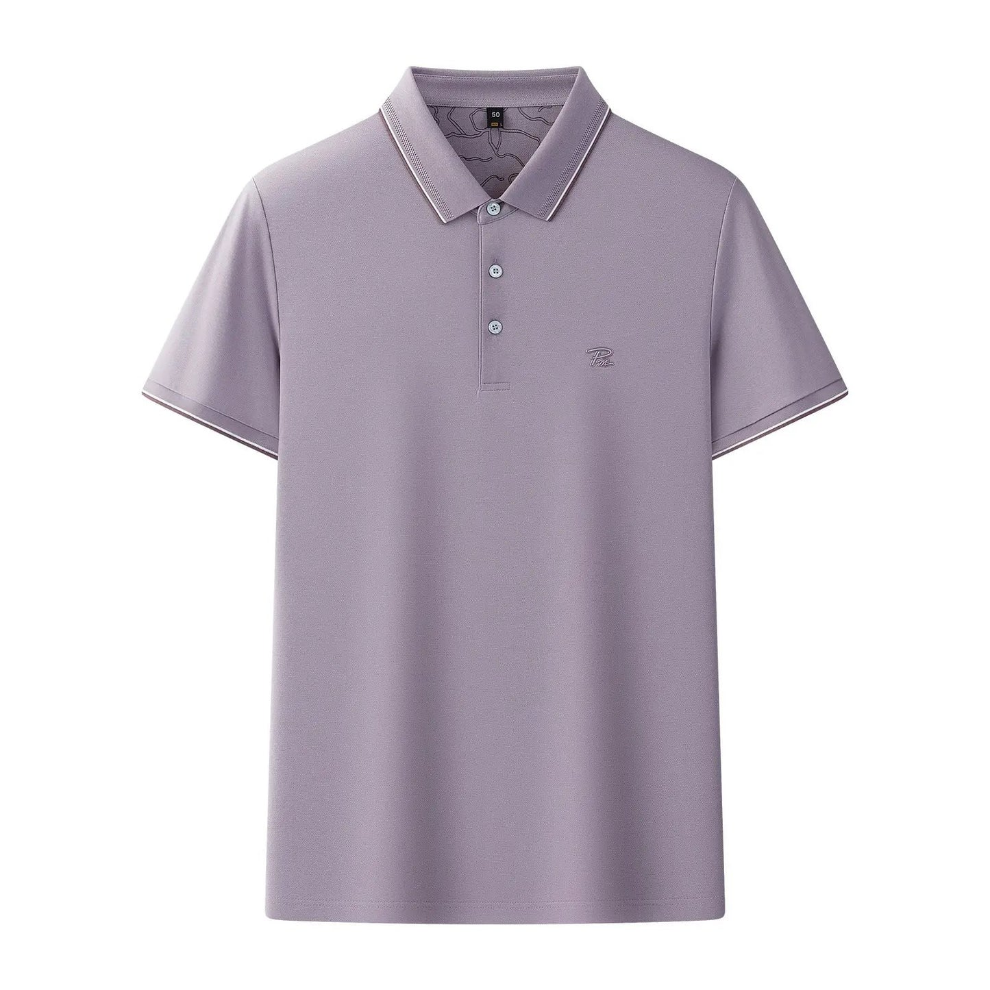 Men's Short-sleeve Lapel Solid-color Shirt by GJG Denim