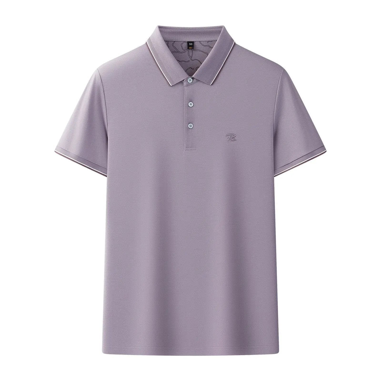 Men's Short-sleeve Lapel Solid-color Shirt by GJG Denim