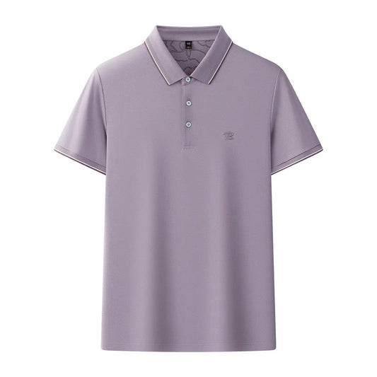 Men's Short-sleeve Lapel Solid-color Shirt by GJG Denim