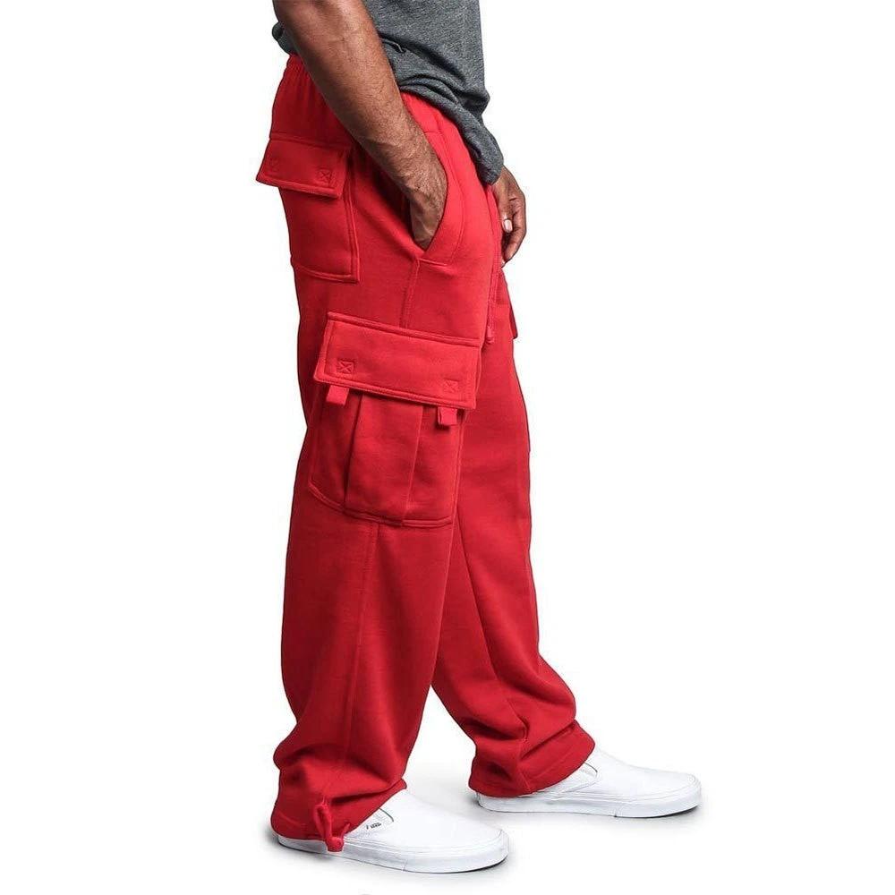 Men's Casual Multi Pocket Cargo Sweatpants by GJG Denim