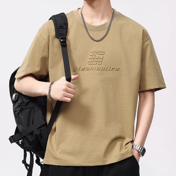 Trendy Loose-fitting Versatile Heavyweight Short-sleeve T-shirt For Men by GJG Denim