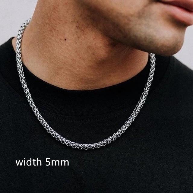 Men's Luxury Elegant Gold Color Chain Necklace by GJG Denim