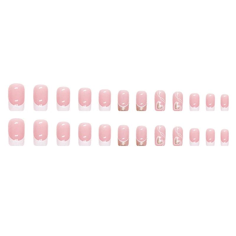 Women's Simple Love Sweet Wear Fake Nails by GJG Denim