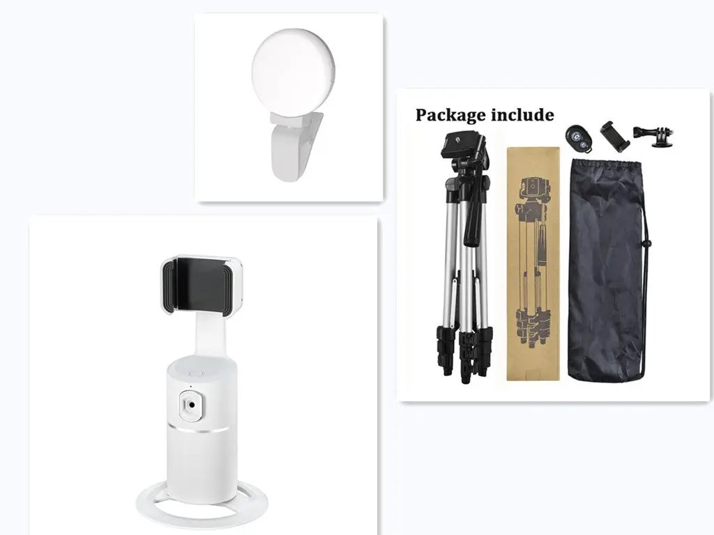 Smart Face Recognition Tracking PTZ Mobile Phone Stand Anchor Live Broadcast Stand by GJG Denim