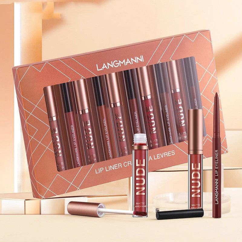 Lip Liner And Lipstick Makeup 12 Pcs Set 6 Matte Lipstick 6 Lip Liner Pens Waterproof Long Lasting Matte Lipstick Beauty Cosmetics Makeup Gift For Girls Lipstick Set by GJG Denim